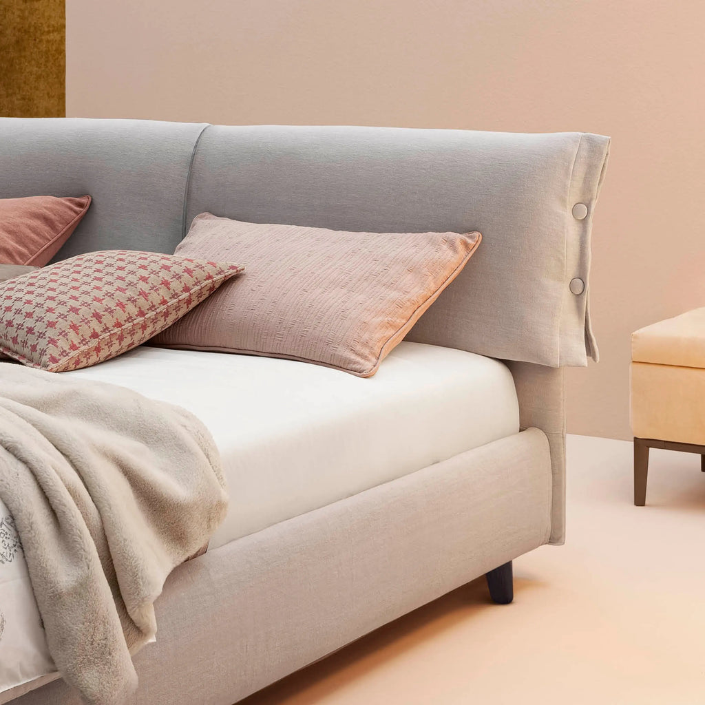 GISELLE H.25 Bed in Light Grey Eden Col 037 - Twils | Milola