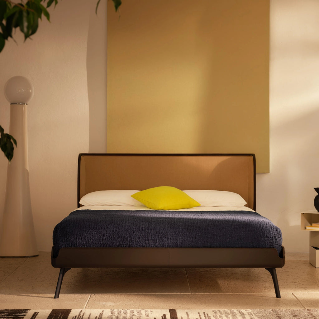 GABRI - Leather Bed - Scandinavian Design - Bolzan | Milola 