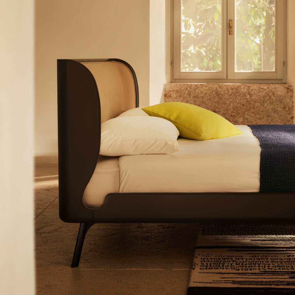 GABRI - Leather Bed - Scandinavian Design - Bolzan | Milola 
