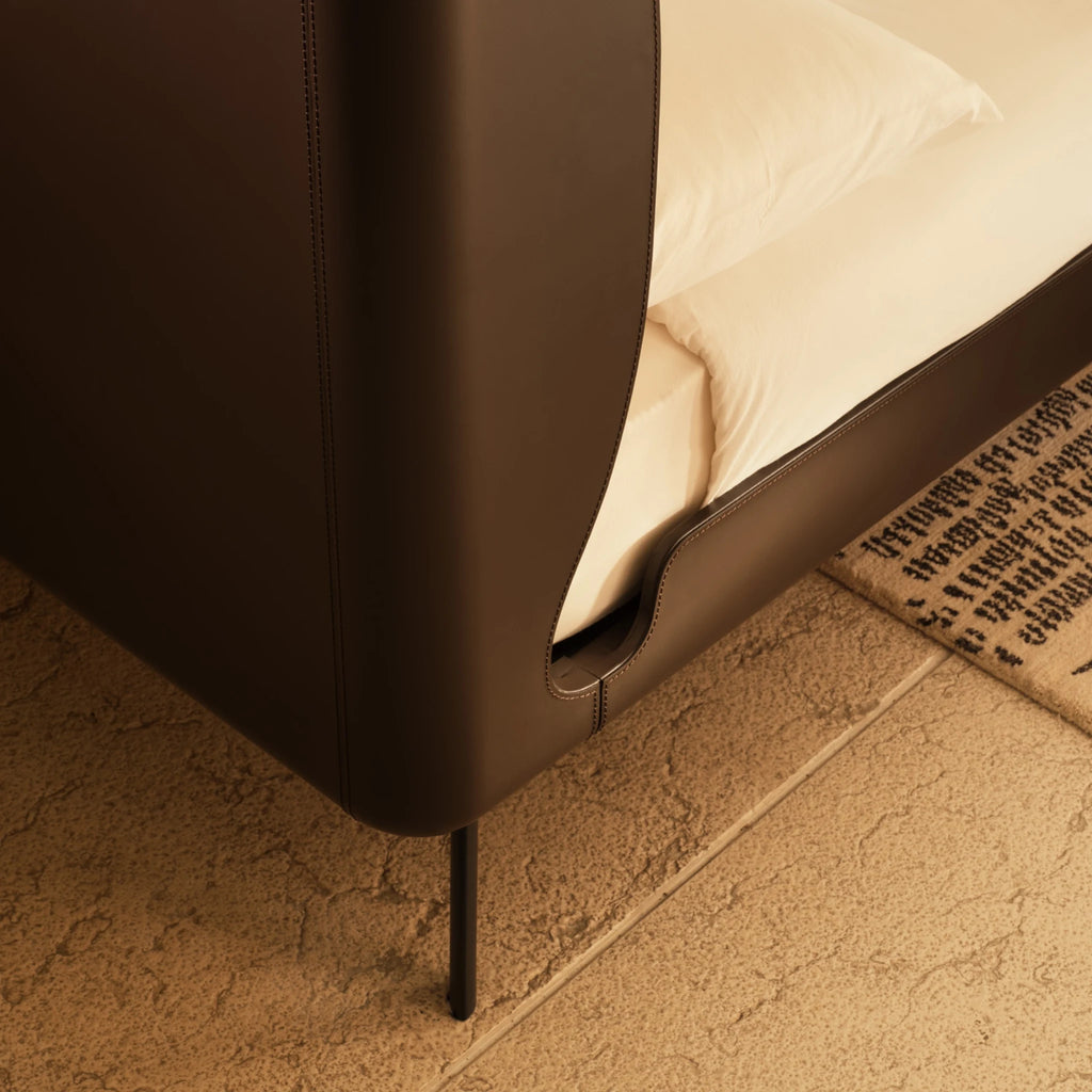 GABRI - Leather Bed - Scandinavian Design - Bolzan | Milola 