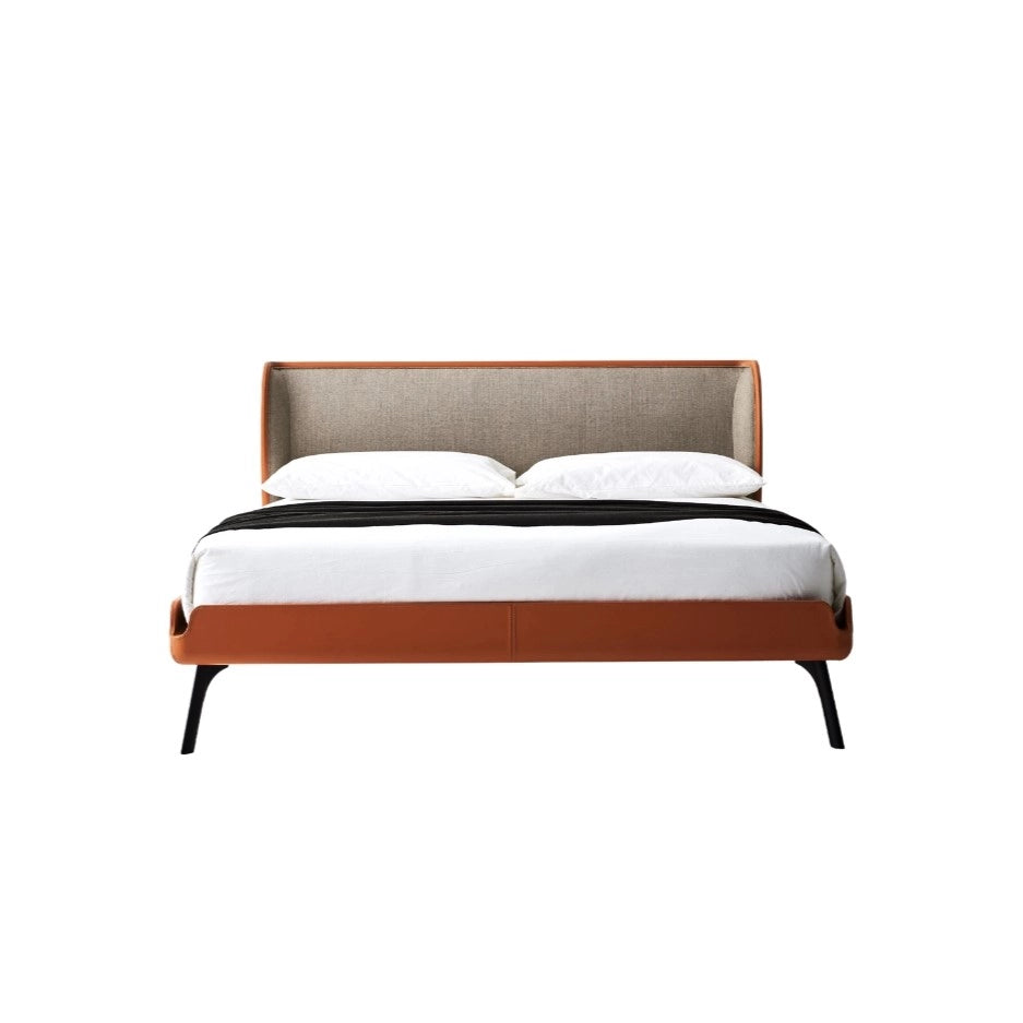 GABRI - Leather Bed - Scandinavian Design - Bolzan | Milola