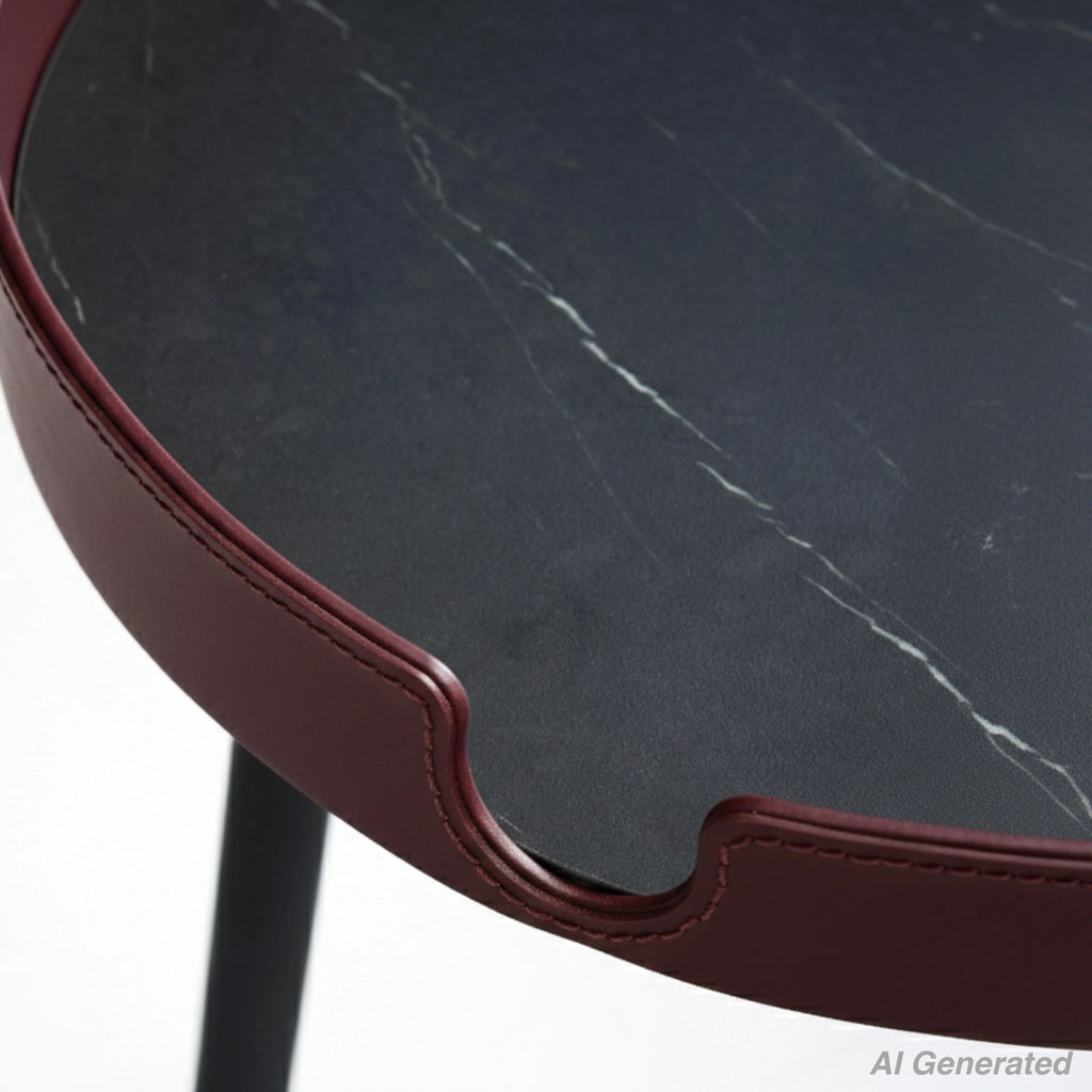 GABRI Bedside/Coffee Table - in Leather - Bolzan | Milola