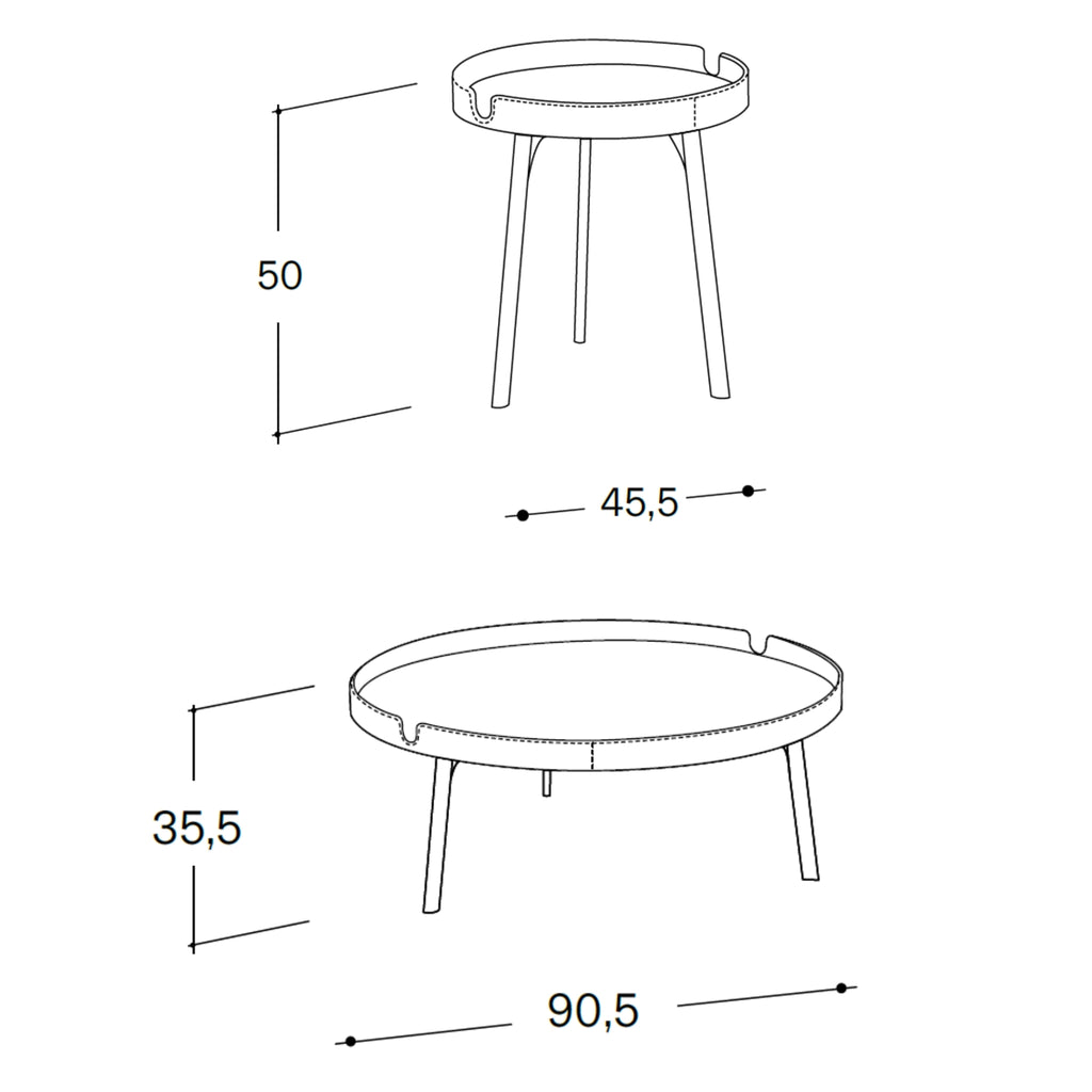 GABRI Bedside/Coffee Table - in Leather - Bolzan | Milola