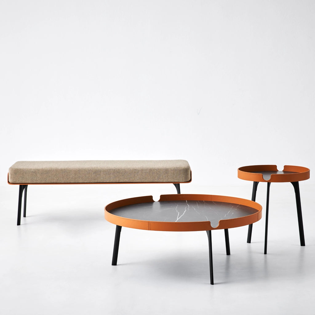 GABRI Bedside/Coffee Table - in Leather - Bolzan | Milola