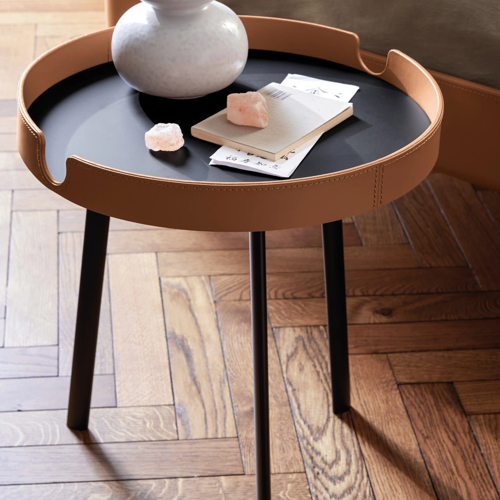 GABRI Bedside/Coffee Table - in Leather - Bolzan | Milola