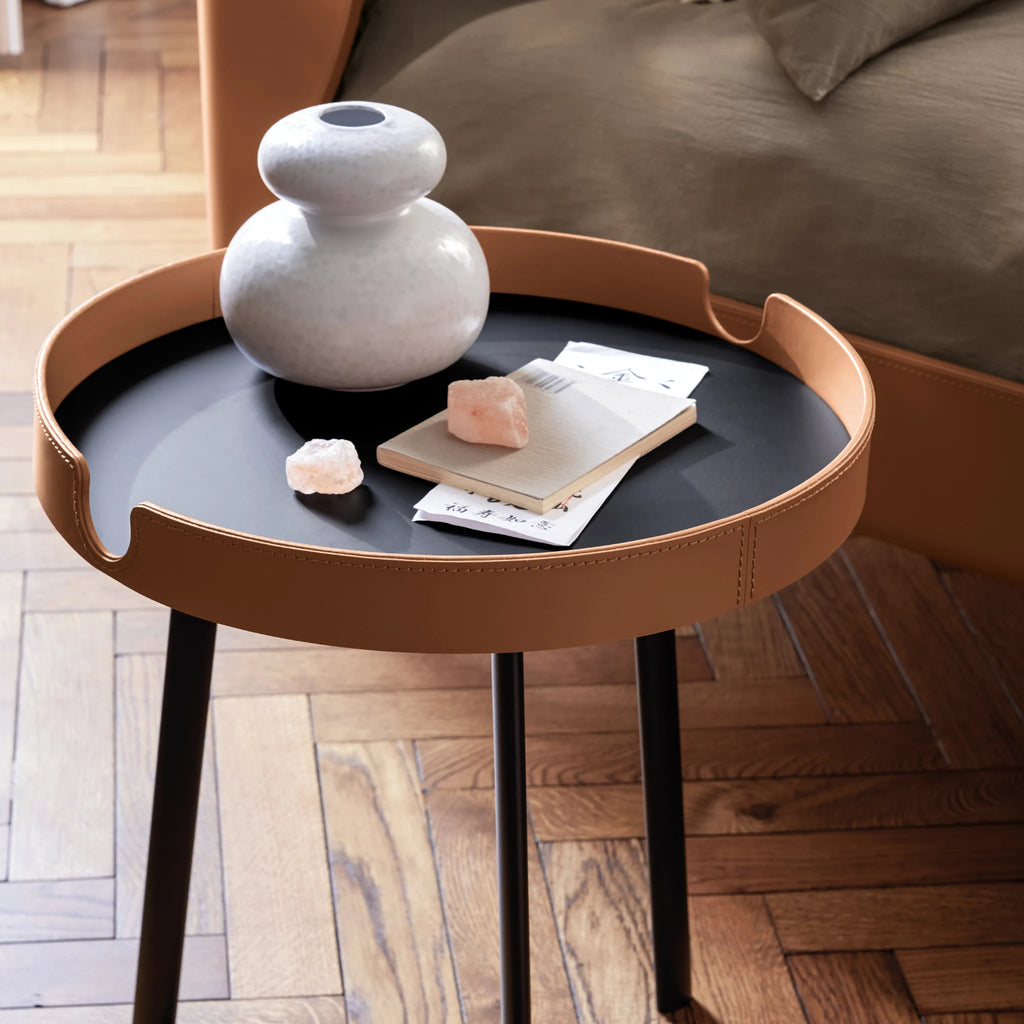 GABRI Bedside/Coffee Table - in Leather - Bolzan | Milola
