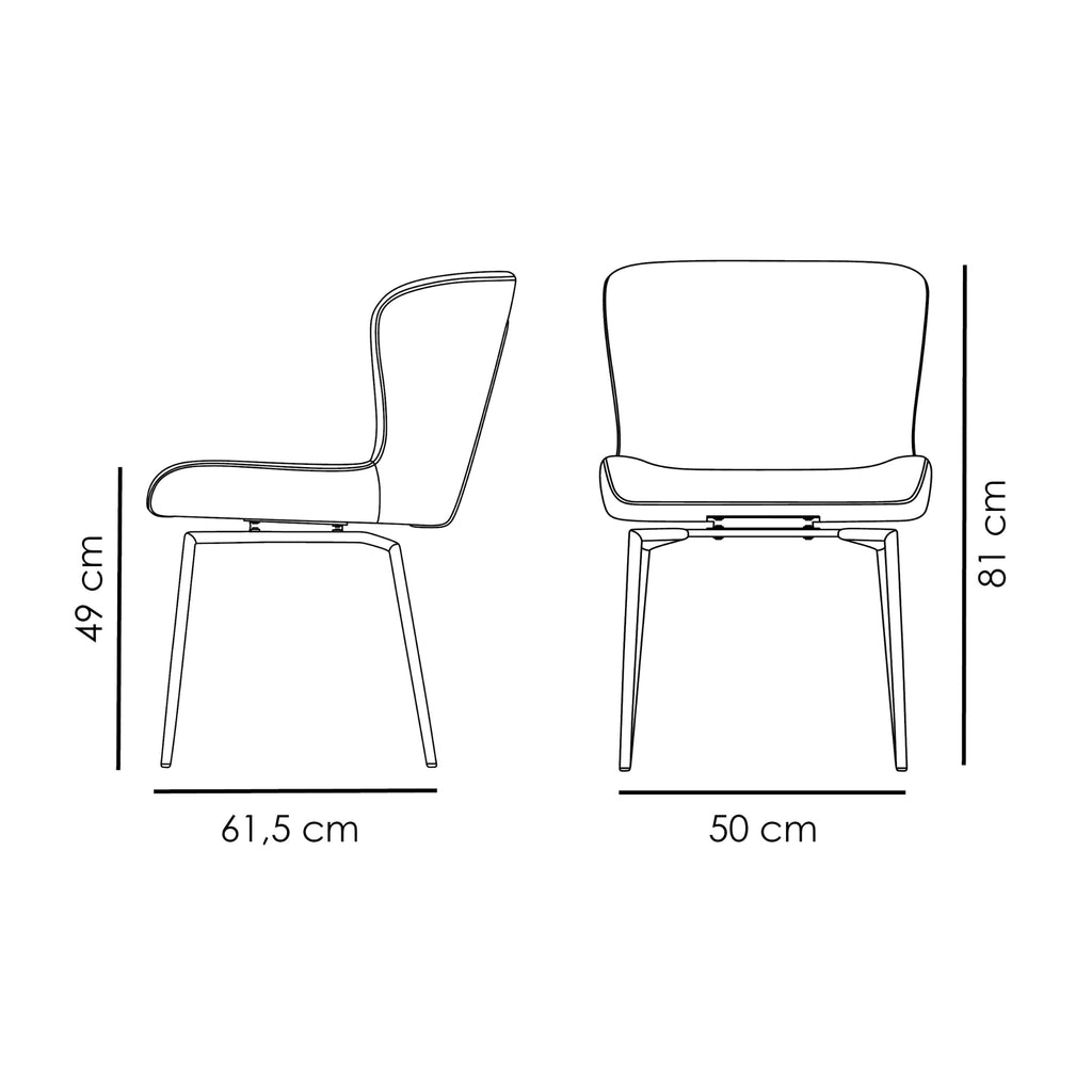 GLAM Swivel Chair Dimensions - Danform | Milola