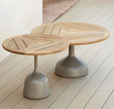 GLAZE - Outdoor Coffee Table - Stone/Aluminium Sand and Teak - Cane-Line | Milola