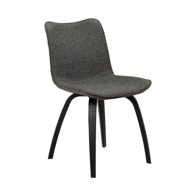 Glee Dining Chair - Fabric, Black Wooden Legs