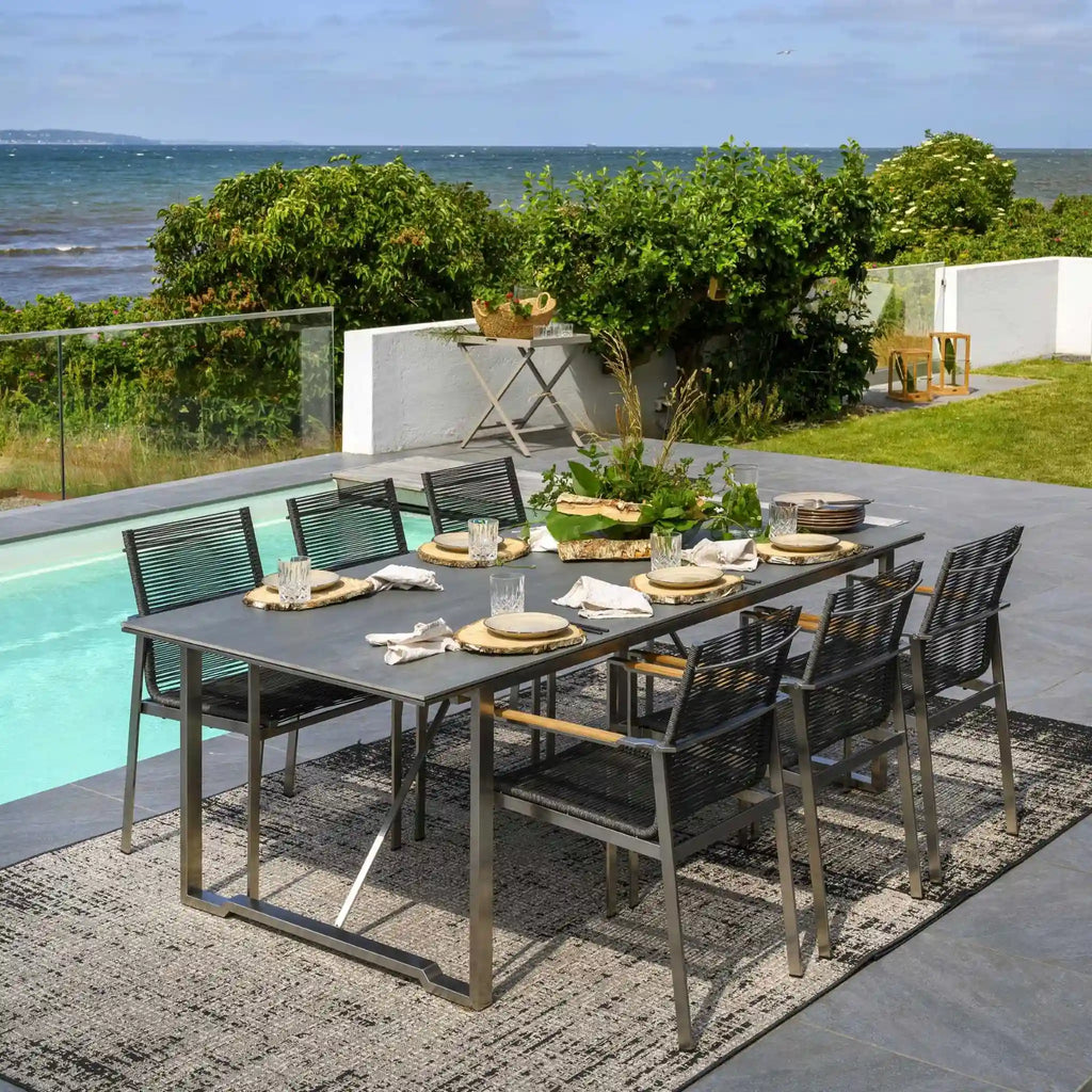 GOTLAND - Stainless Steel Outdoor Dining Set, incl. 6 GOTLAND Chairs - Brafab | Milola