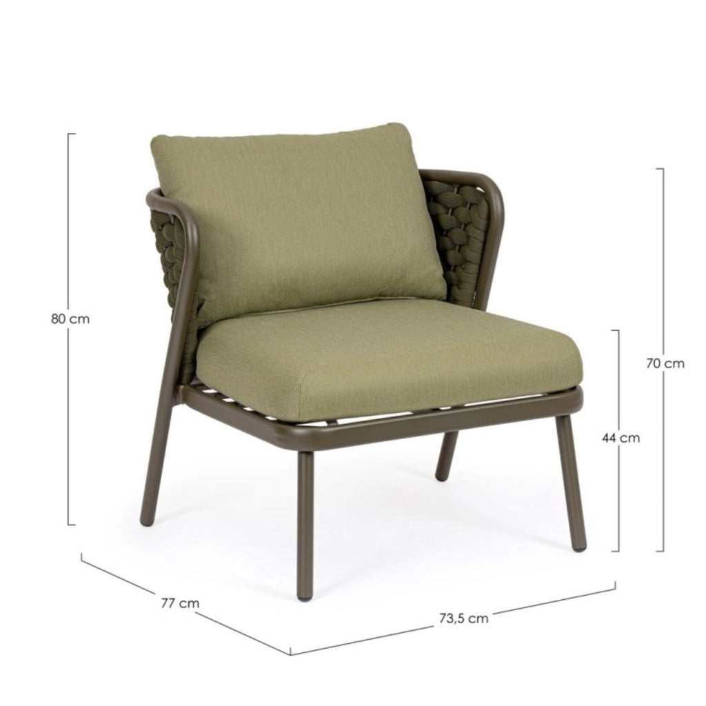 HARLOW Outdoor Lounge Chair in Green - Bizzotto | Milola