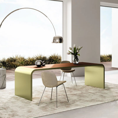 HIGH LINE M10 Metal Desks/Dining Table - Modern Furniture in Walnut - Müller | Milola
