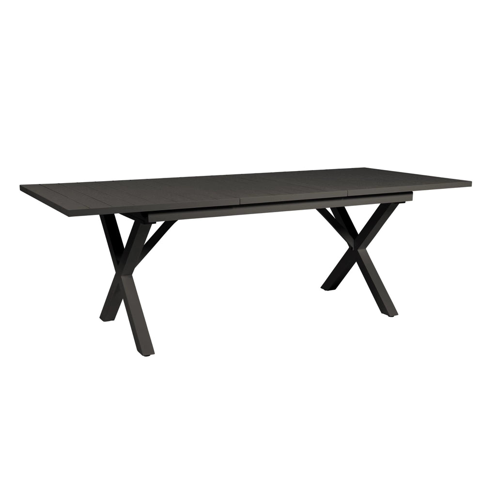 HILLMOND - Aluminium Extendable Outdoor Dining Table - Black - Suns | Milola
