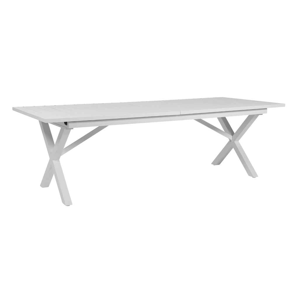 Table de salle à manger d'extérieur extensible en aluminium HILLMOND - Blanc