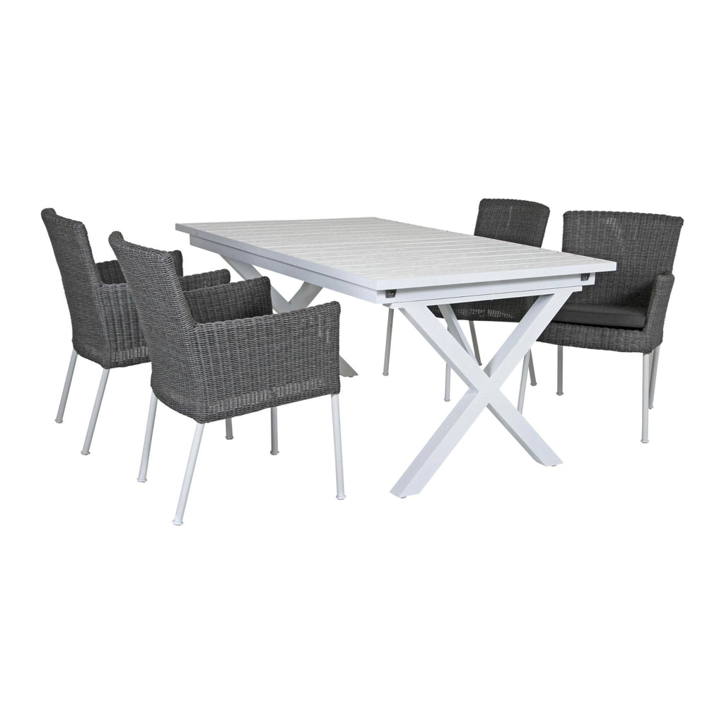 HILLMOND Aluminium Extendable Outdoor Dining Table - White