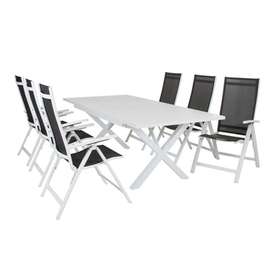 HILLMOND Aluminium Extendable Outdoor Dining Table - White