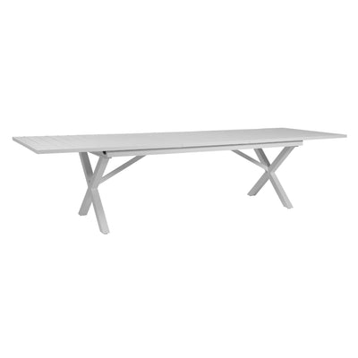 Table de salle à manger d'extérieur extensible en aluminium HILLMOND - Blanc