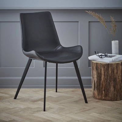 HYPE Dining Chair - Art. Leather, Black Metal Legs