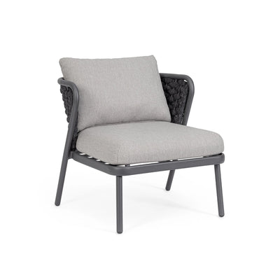 HARLOW Outdoor Lounge Chair in Charcoal/Graphite - Bizzotto | Milola