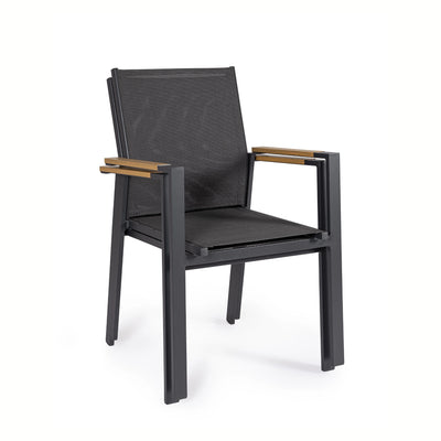HETA Outdoor Dining Chair in Anthracite - Bizzotto | Milola