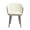 Beige bouclé w. shimmer and faux leather (FROSTED ALMOND) with antique brass metal legs