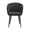 Black bouclé and faux leather (RAVEN BLACK) with black metal legs