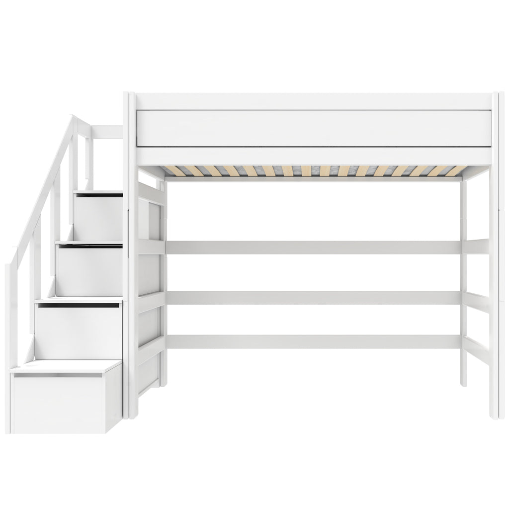 HIGH BED with Stepladder in White - Lifetime Kids | Milola