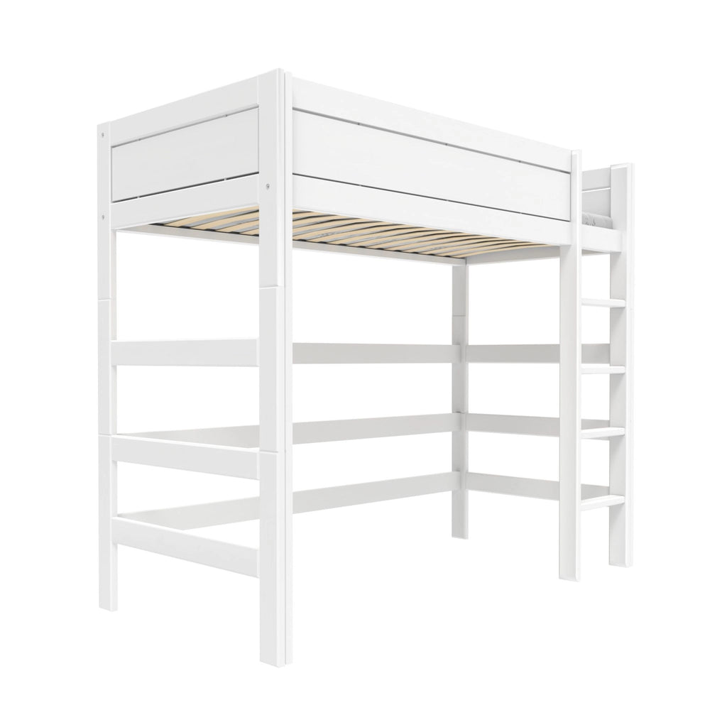 High Bed with Straight Ladder - in White - Lifetime Kidsrooms | Milola