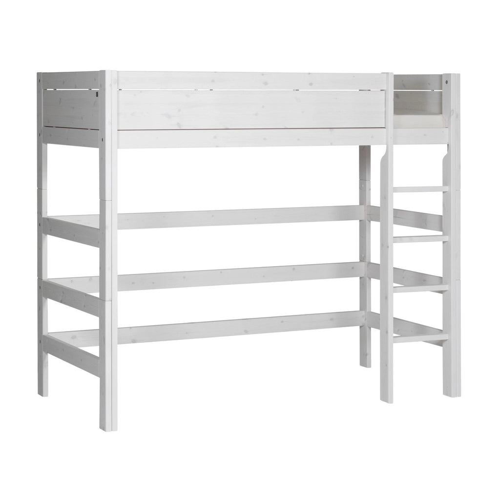 High Bed with Straight Ladder - in White - Lifetime Kidsrooms | Milola