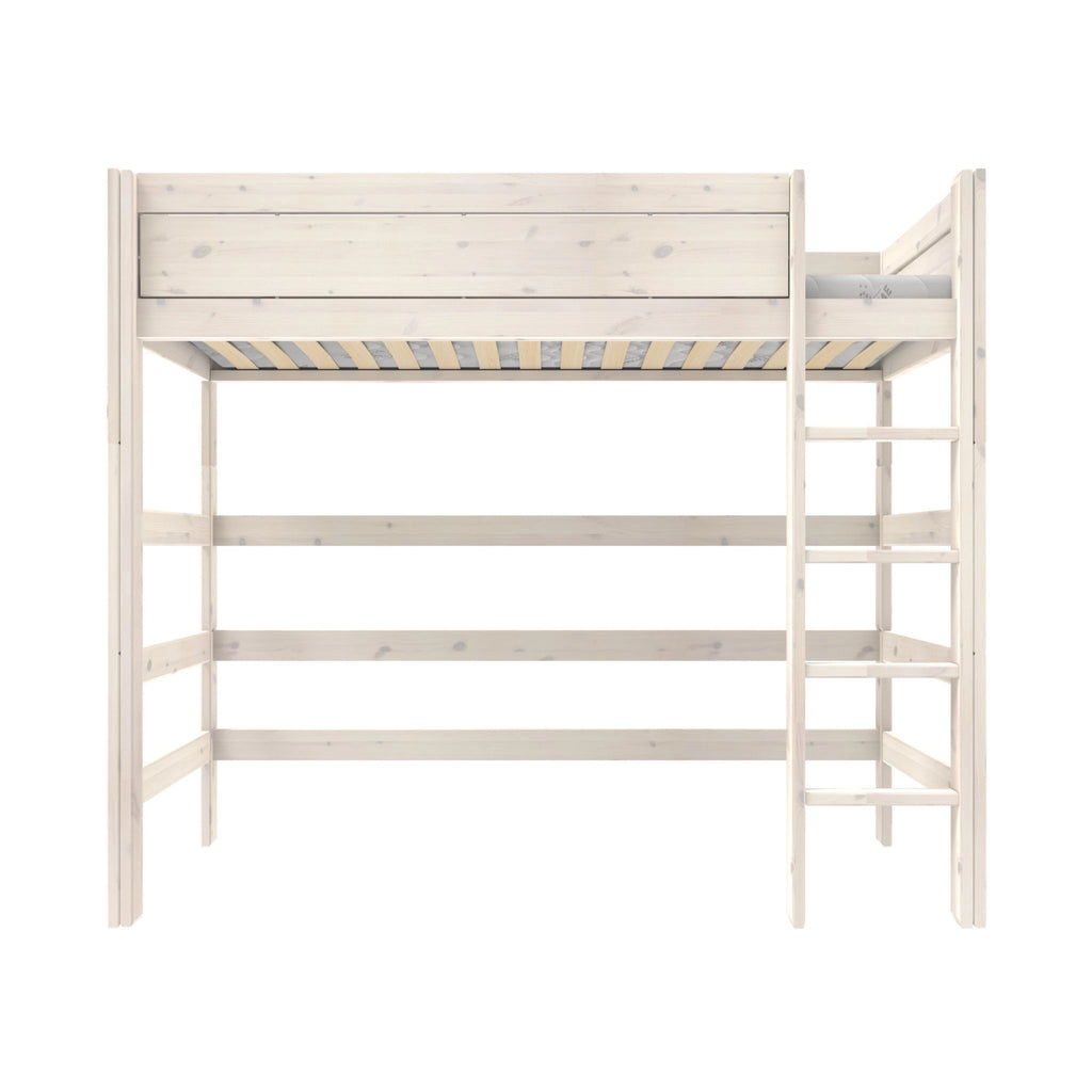 High Bed with Straight Ladder - in White-Wash - Lifetime Kidsrooms | Milola