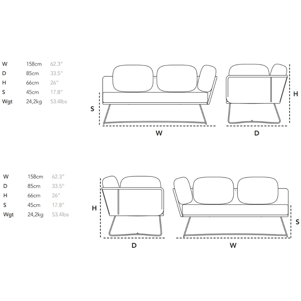 Horizon Modular Sofa - Modern Outdoor Sofa Dimensions - Cane-Line | Milola