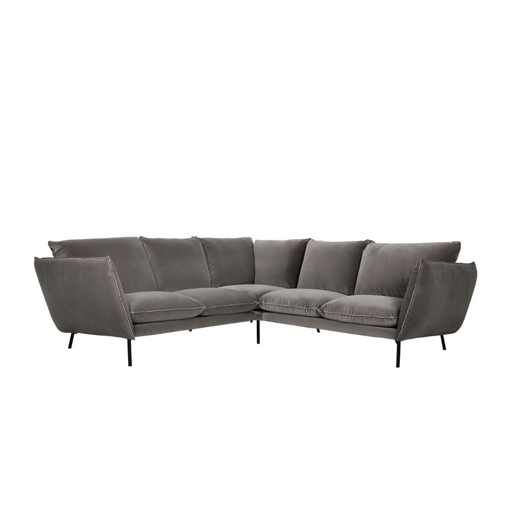 HUGO Sofa - Corner Sofa - Classic Grey Velvet -Sits | Milola