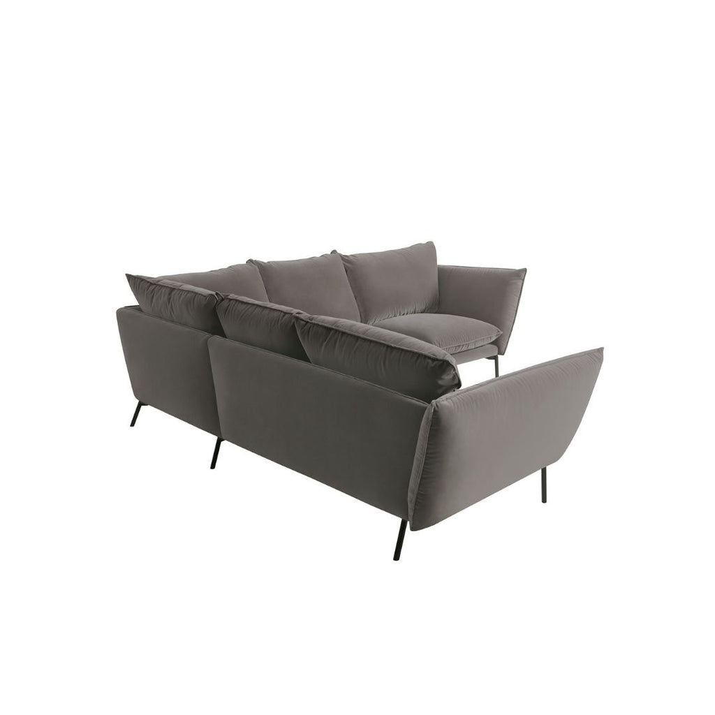 HUGO Sofa - Corner Sofa - Classic Grey Velvet -Sits | Milola