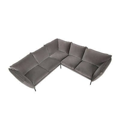 HUGO Sofa - Corner Sofa - Classic Grey Velvet -Sits | Milola