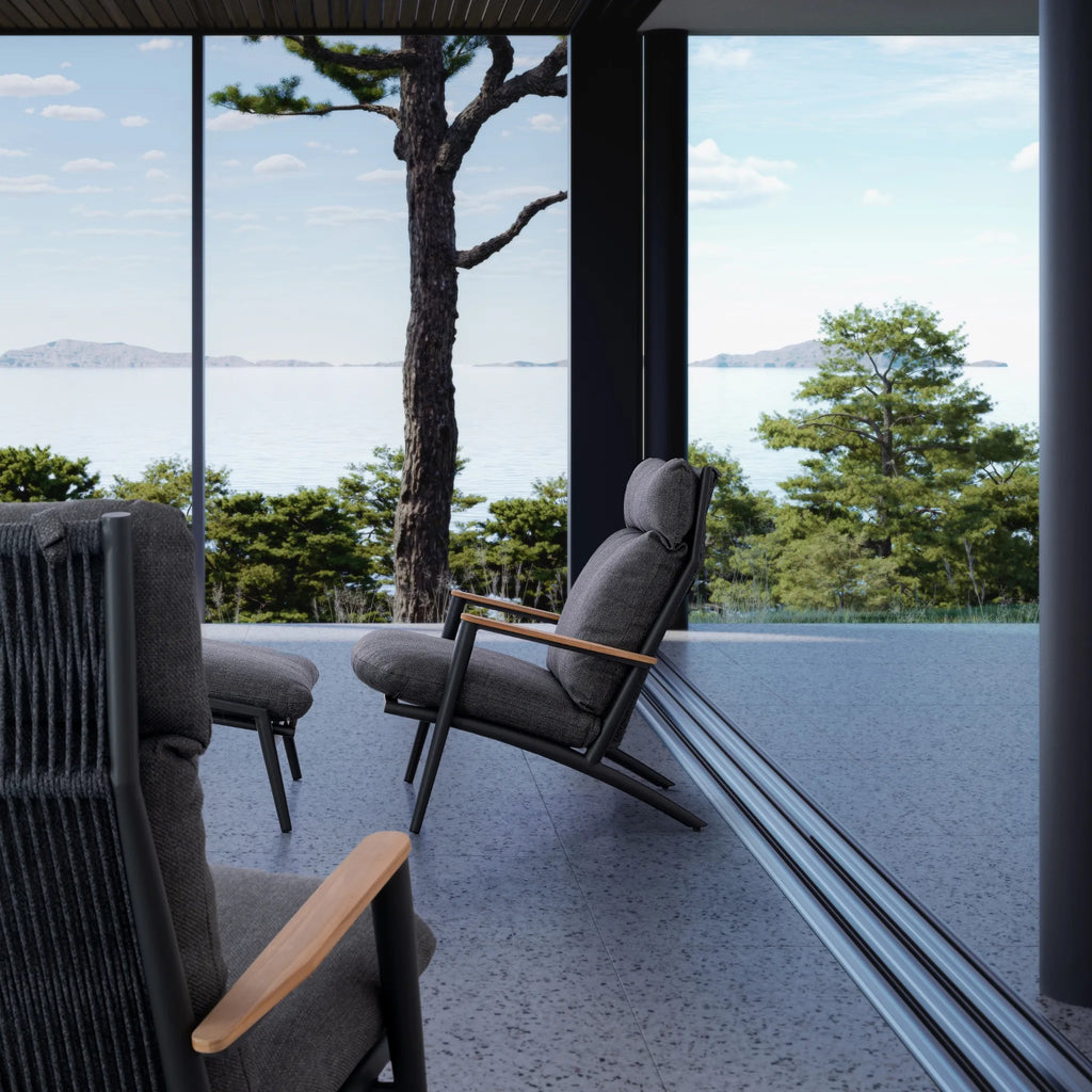 IBISCO Lounge Chair with Footstool in Antracite - Bizzotto | Milola