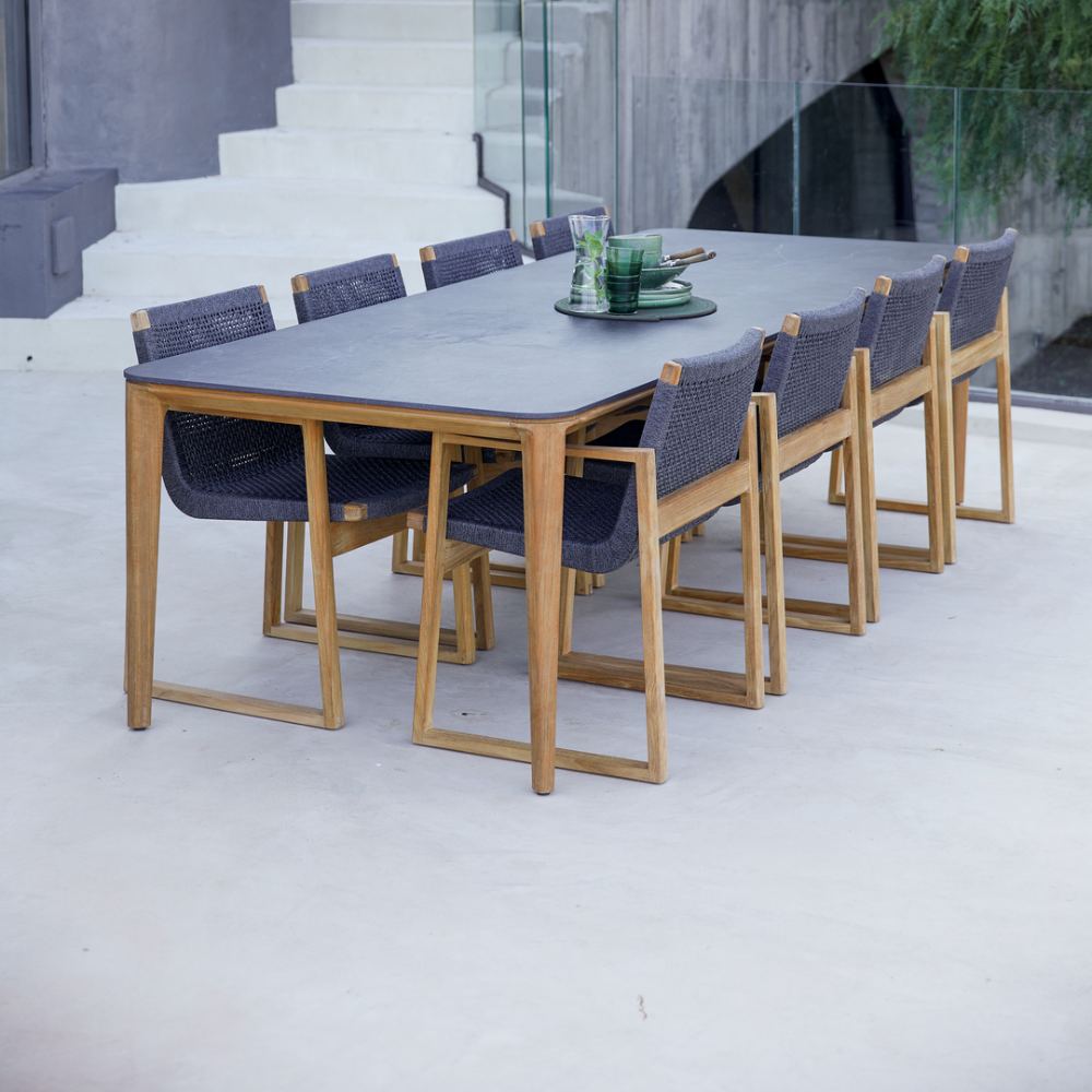 ASPECT - Outdoor Dining Table - Teak & Ceramic - CaneLine | Milola