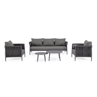 JACINTA Outdoor Sofa Set in Charcoal - Bizzotto | Milola