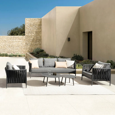 JACINTA Outdoor Sofa Set in Charcoal - Bizzotto | Milola