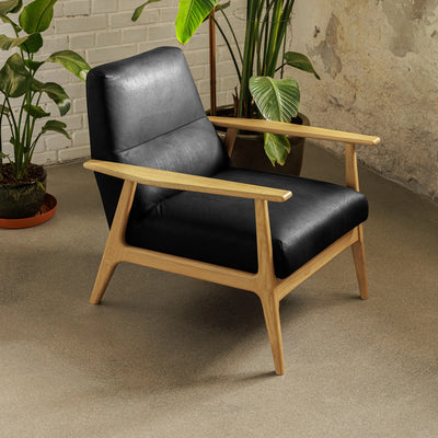 JACK Armchair in Black Leather - Sits | Milola