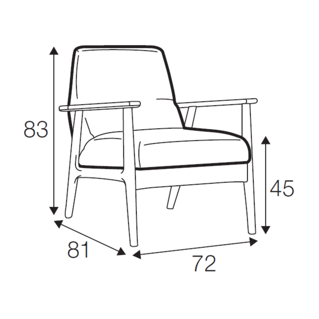 JACK Armchair Dimensions - Sits | Milola