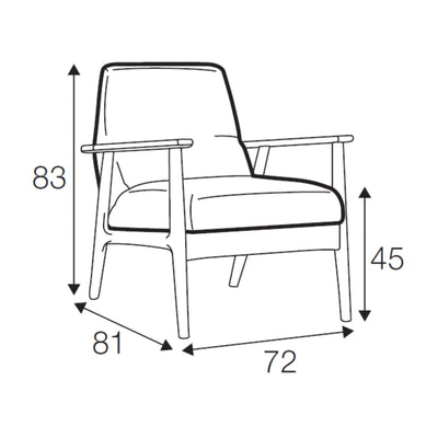 JACK Armchair Dimensions - Sits | Milola