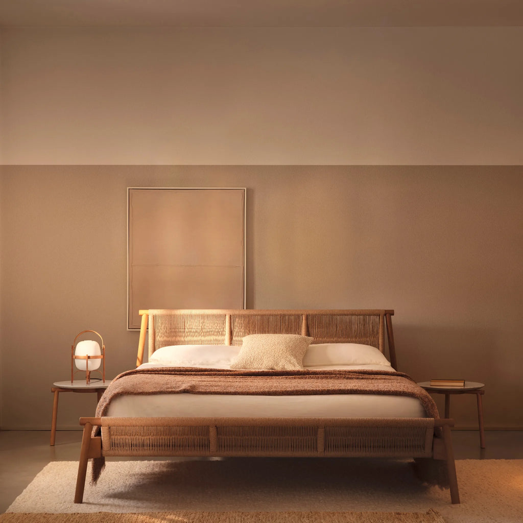 JACK-E INTRECCIO Bed with Woven Headboard - Bolzan | Milola