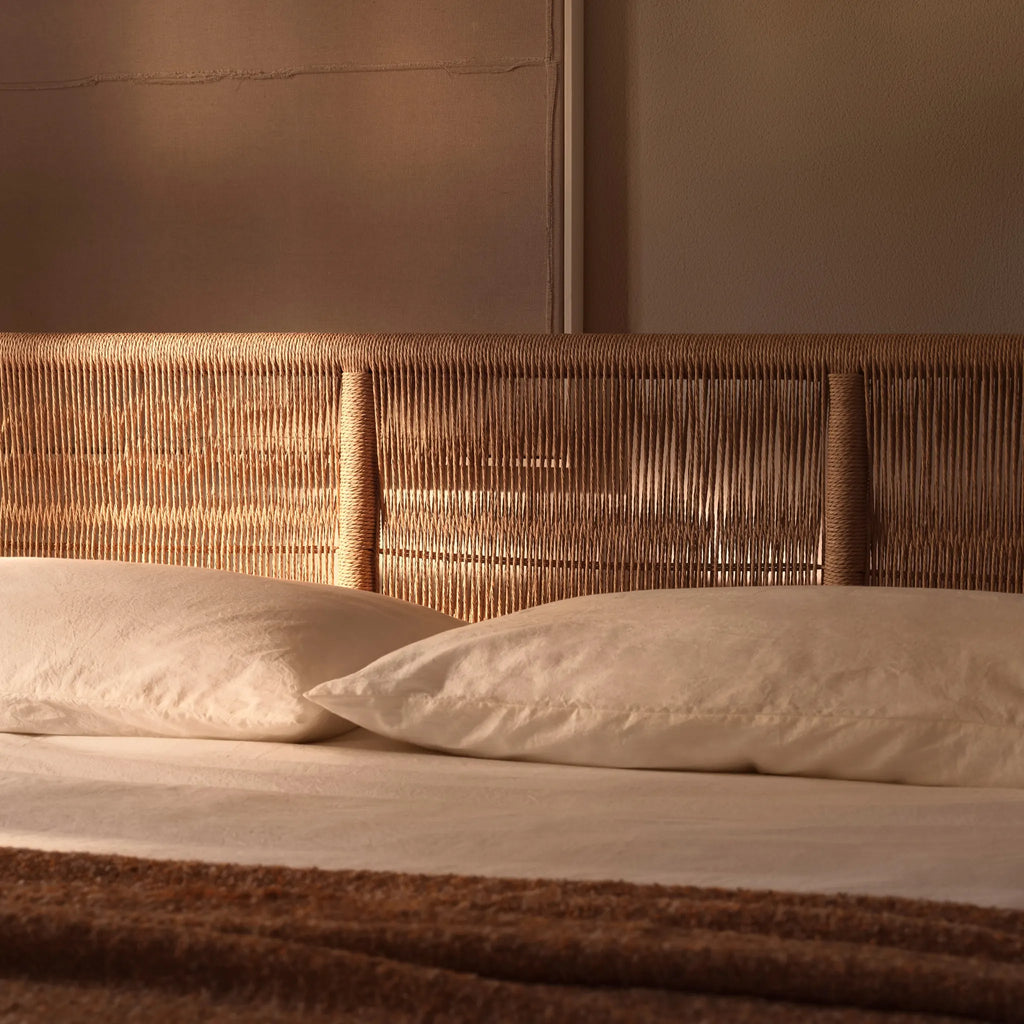JACK-E INTRECCIO Bed with Woven Headboard - Bolzan | Milola