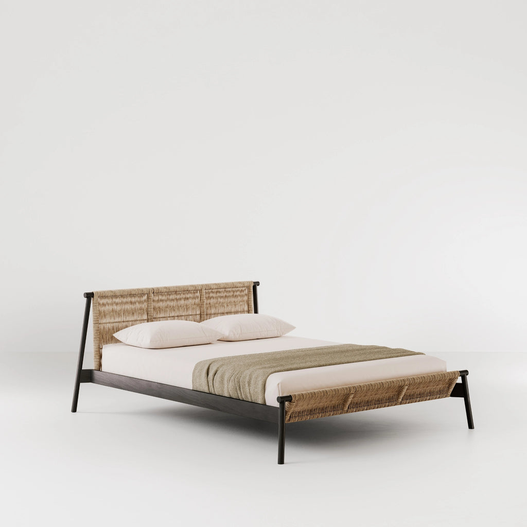 JACK-E INTRECCIO Bed with Woven Headboard - Bolzan | Milola