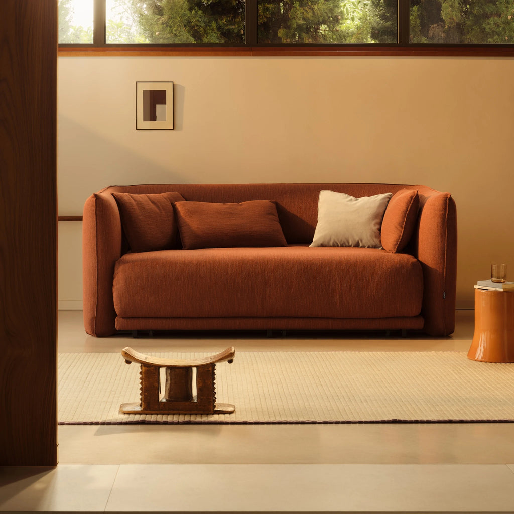 JILL Day Bed - Upholstered Day Bed in Terracotta - Bolzan | Milola