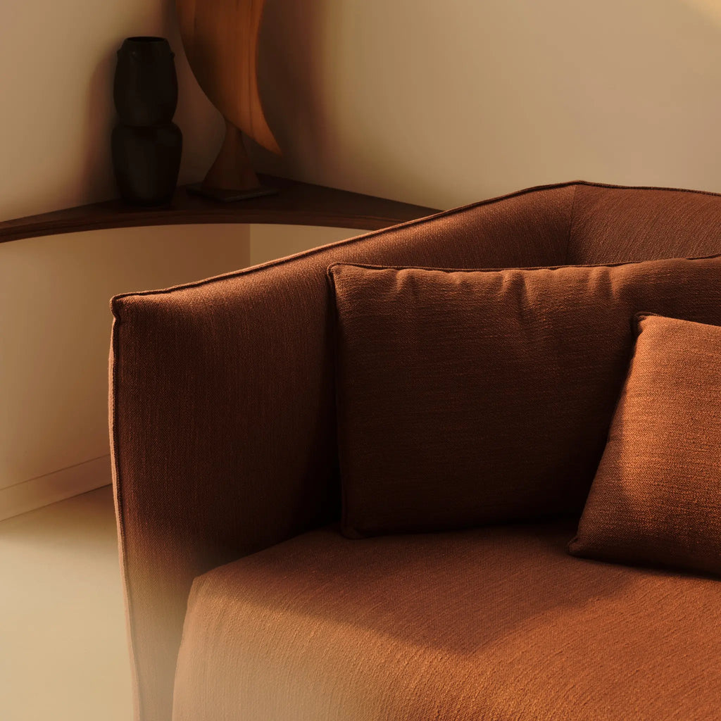JILL Day Bed - Upholstered Day Bed in Terracotta - Bolzan | Milola