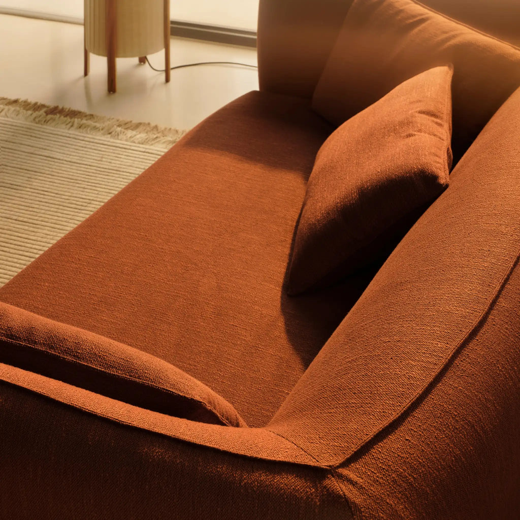 JILL Day Bed - Upholstered Day Bed in Terracotta - Bolzan | Milola