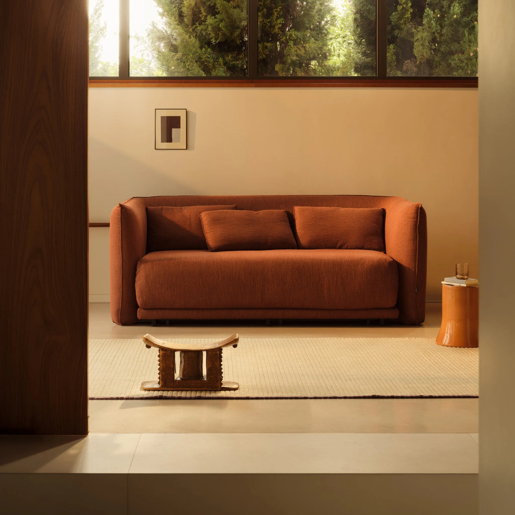 JILL Day Bed - Upholstered Day Bed in Terracotta - Bolzan | Milola