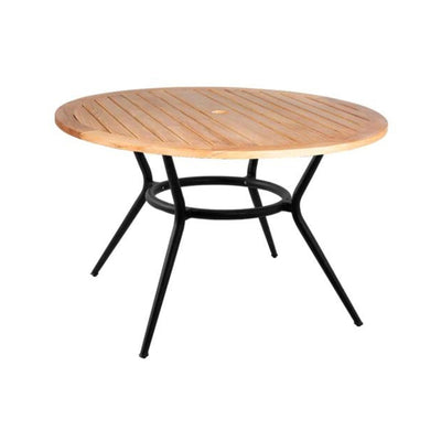 JOY - Round Outdoor Dining Table - Aluminium/Laminate/Ceramic/Teak - CaneLine | Milola