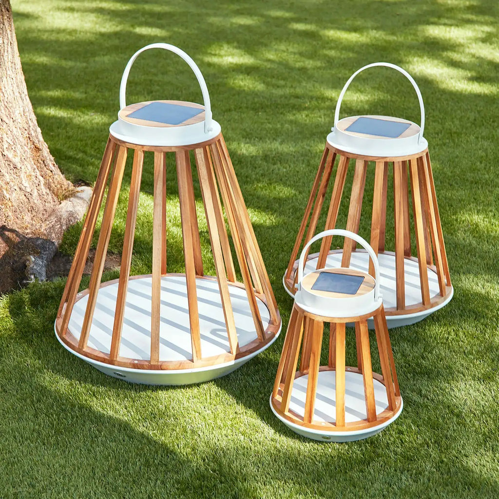 KATE - 3x Wooden Lanterns for Outdoors Garden - Suns | Milola